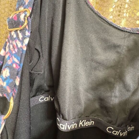 Calvin Klein Blue Black Starry Night Starburst Pattern One Piece Swimsuit Size 1 - Picture 8 of 11